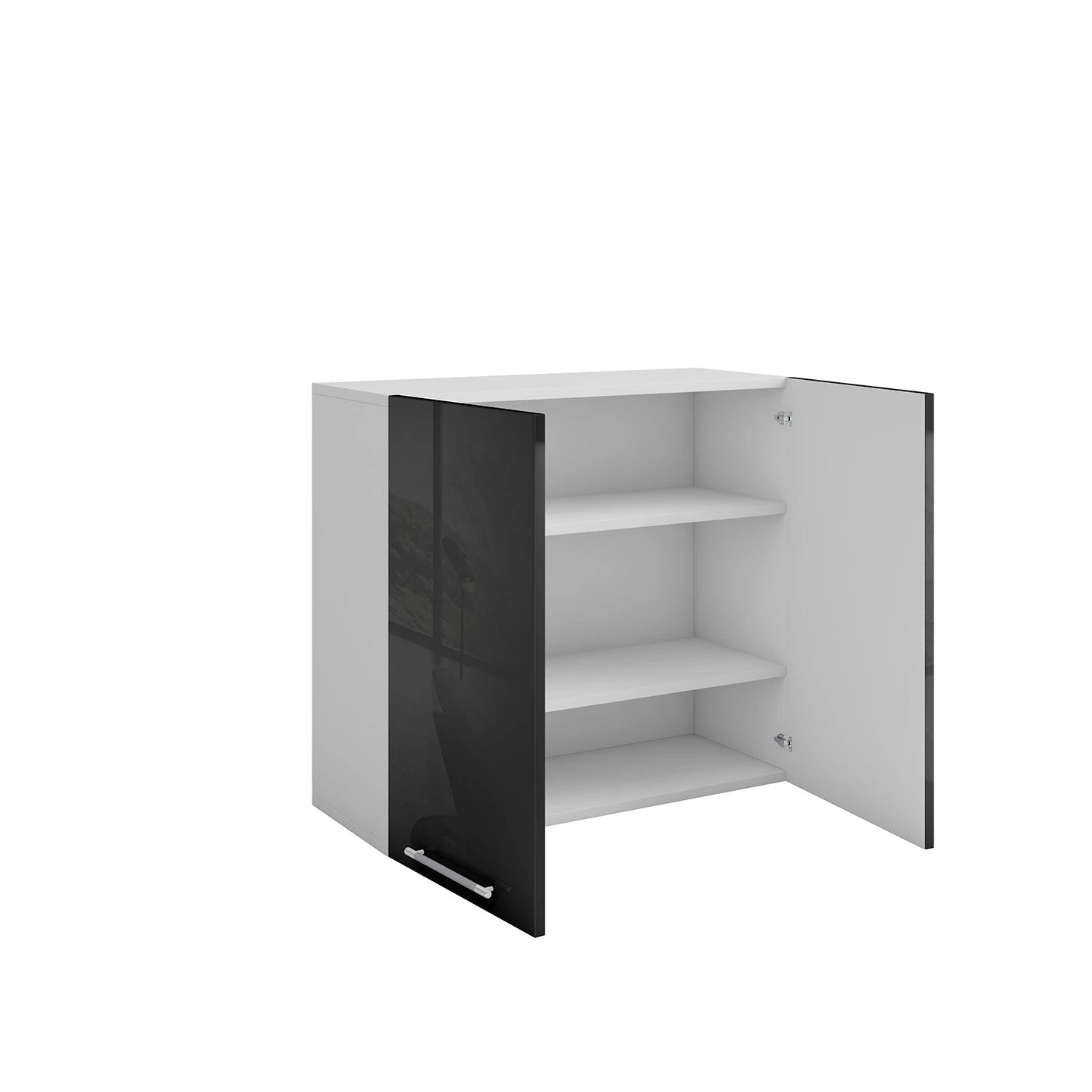 Meuble de cuisine haut 2 portes 2 étagères L 80 x H 72 cm