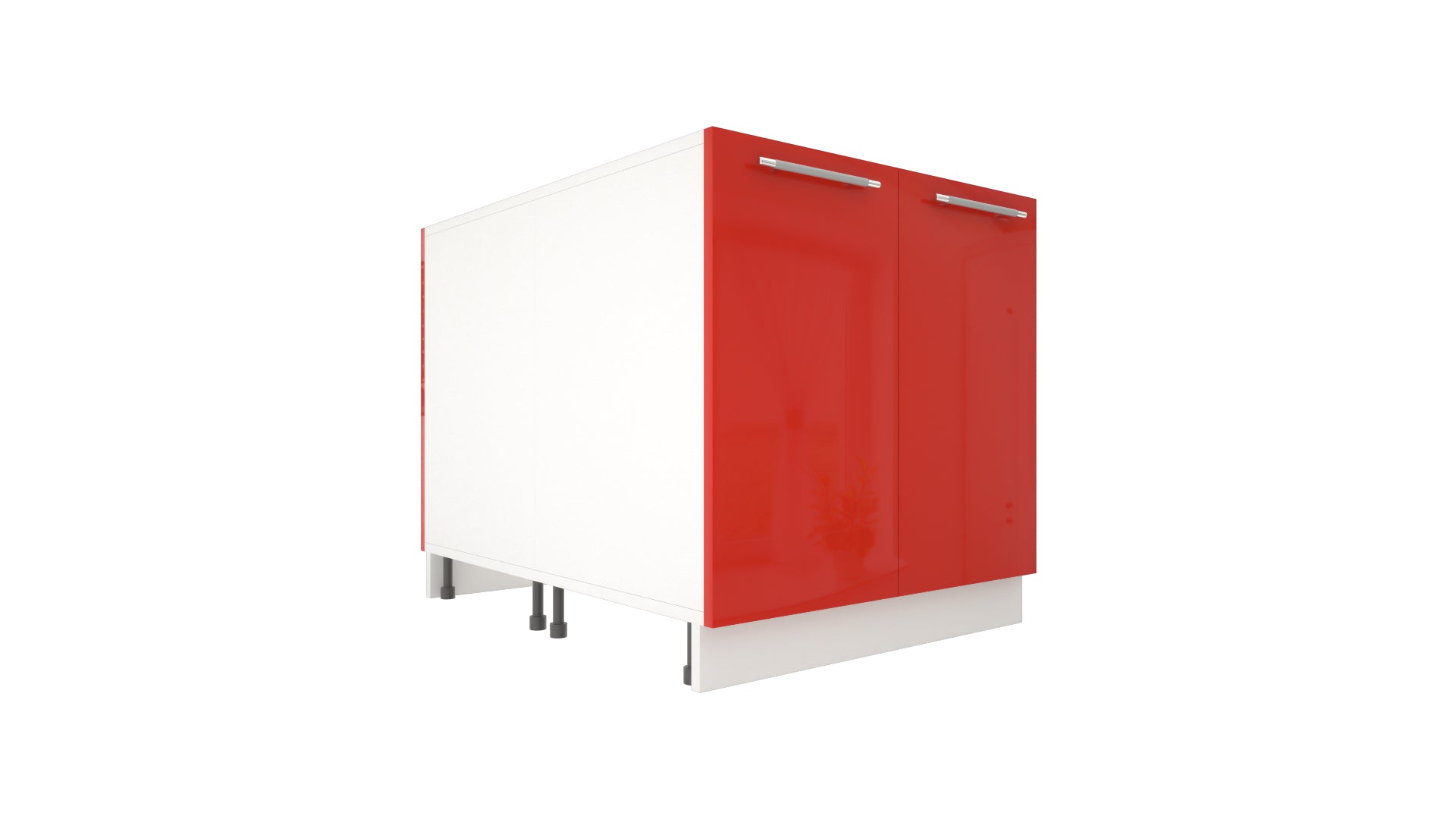 Ilot Central de Cuisine Duo 80 rouge laquée