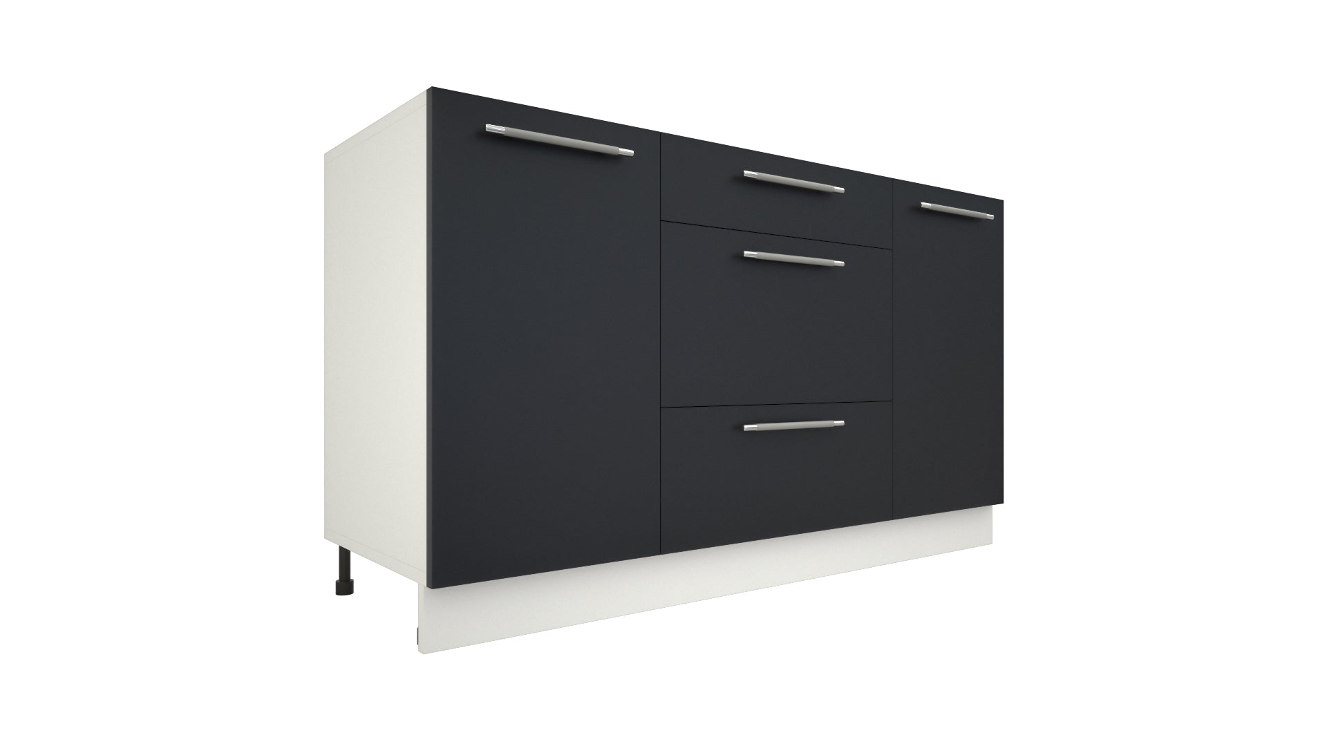 Ilot Central de Cuisine Solo 140 Tiroirs gris anthracite