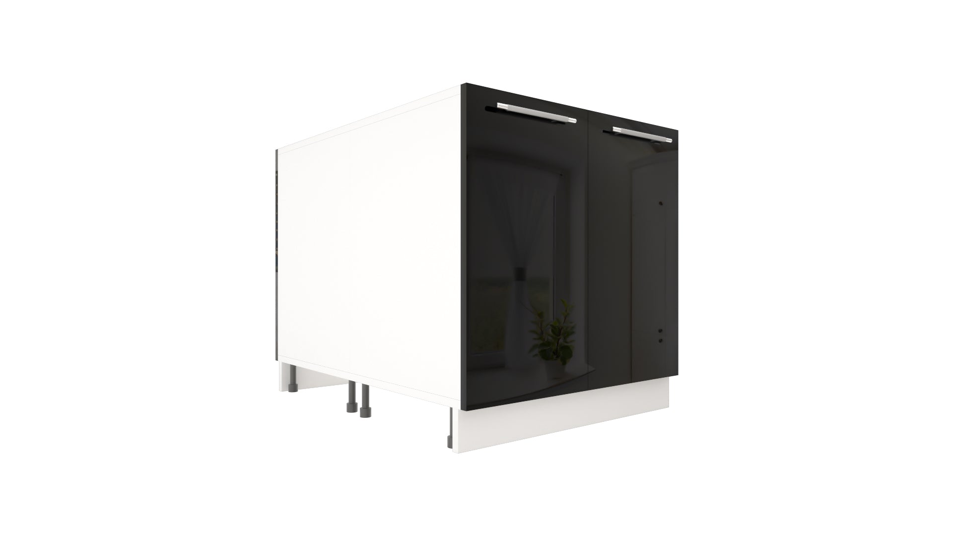 Ilot Central de Cuisine Duo 80 noir laquée