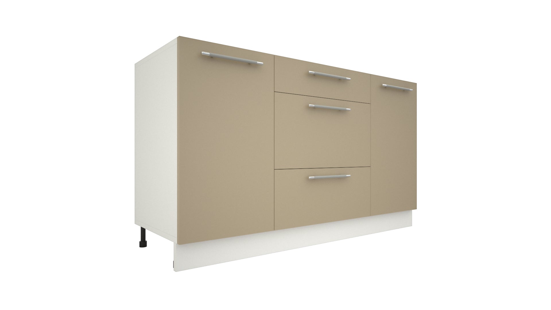 Ilot Central de Cuisine Solo 140 Tiroirs sable mat