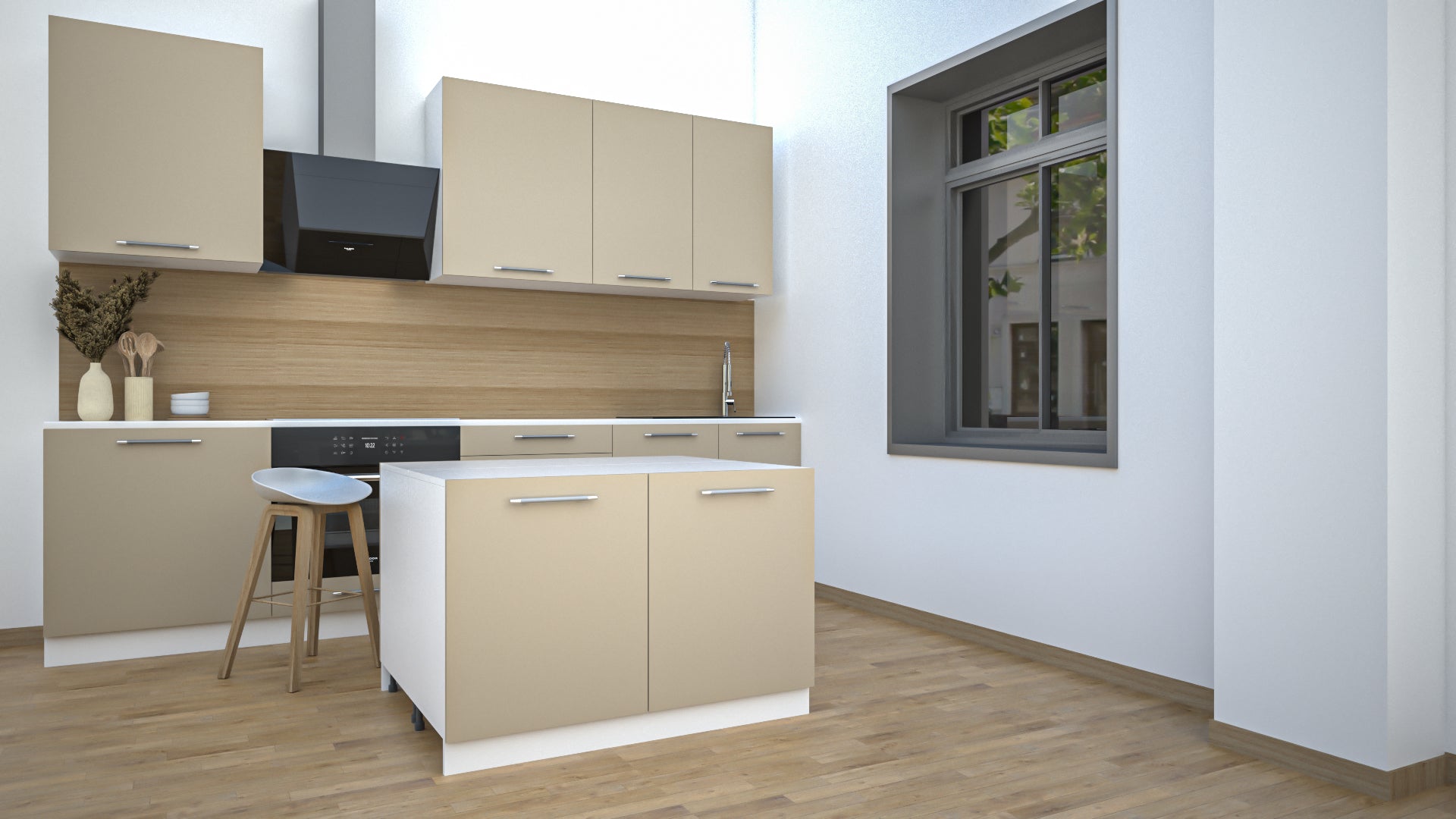 Ilot Central de Cuisine Duo 120 sable mat