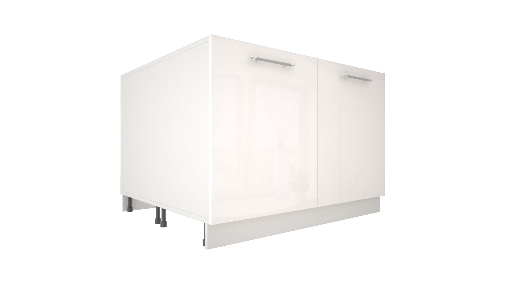 Ilot Central de Cuisine Duo 120 blanc laquée