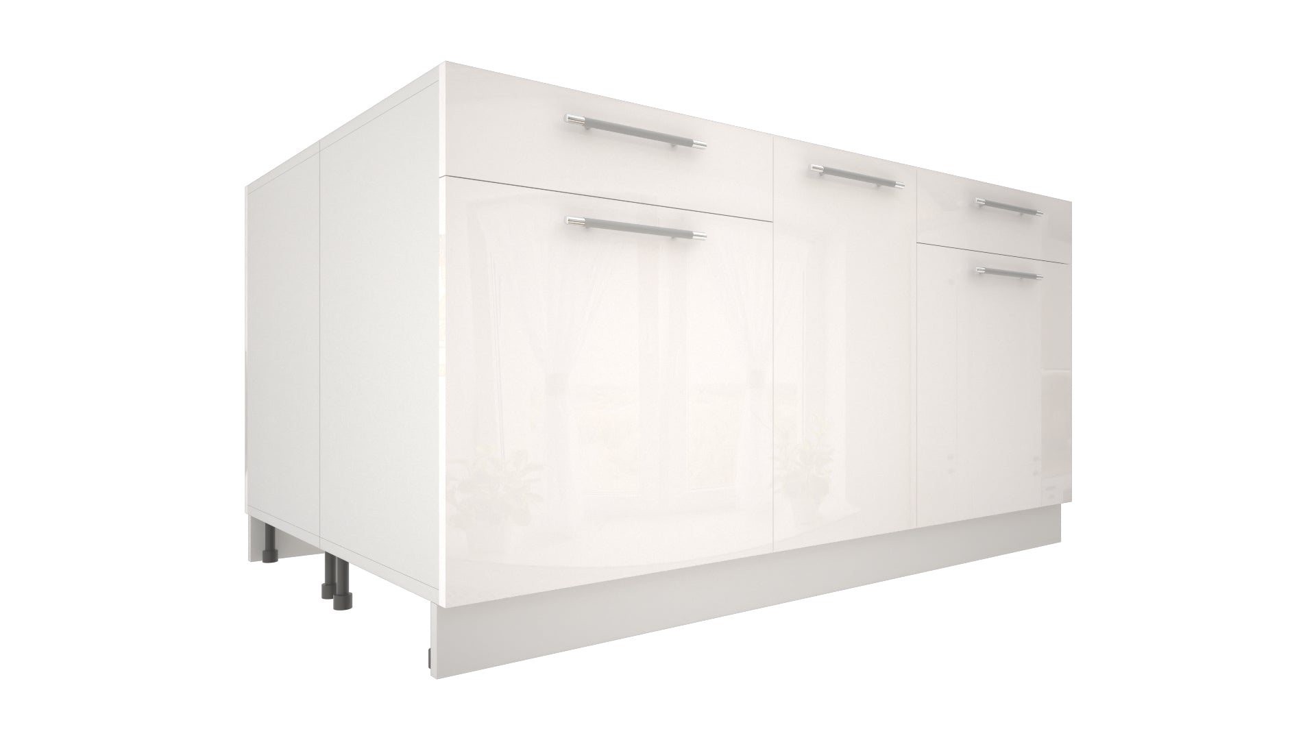 Ilot Central de Cuisine Duo 160 blanc laquée