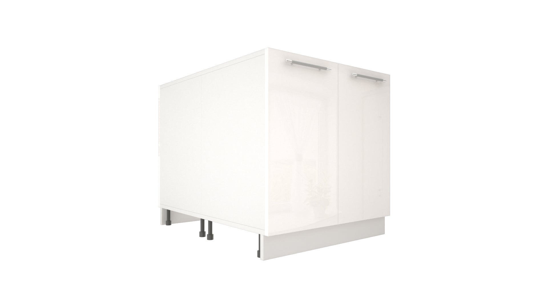 Ilot Central de Cuisine Duo 80 blanc laquée