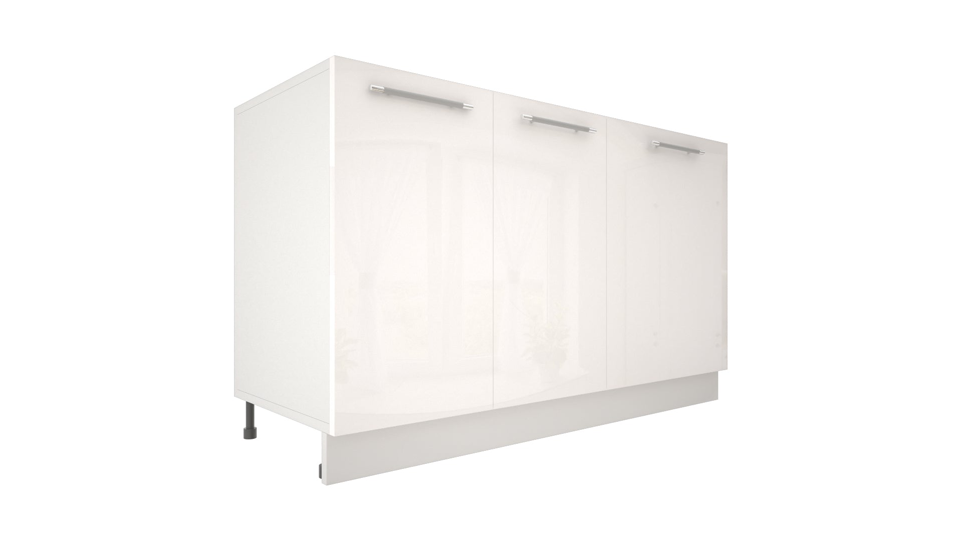 Ilot Central de Cuisine Solo 140 blanc laquée