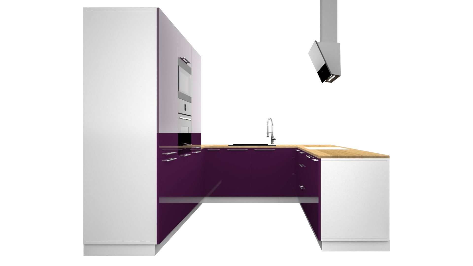 Cuisine complète U-Deluxe violet laquée