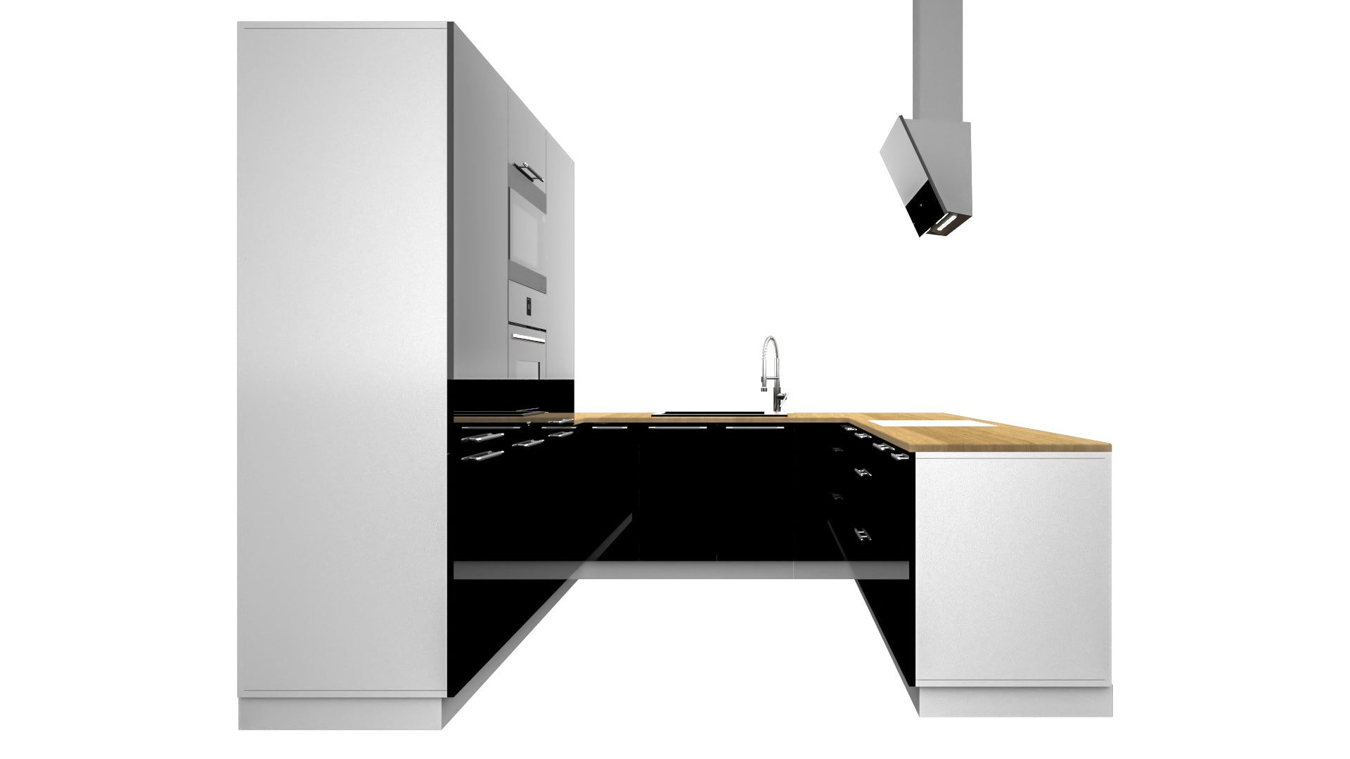 Cuisine complète U-Deluxe noir laquée