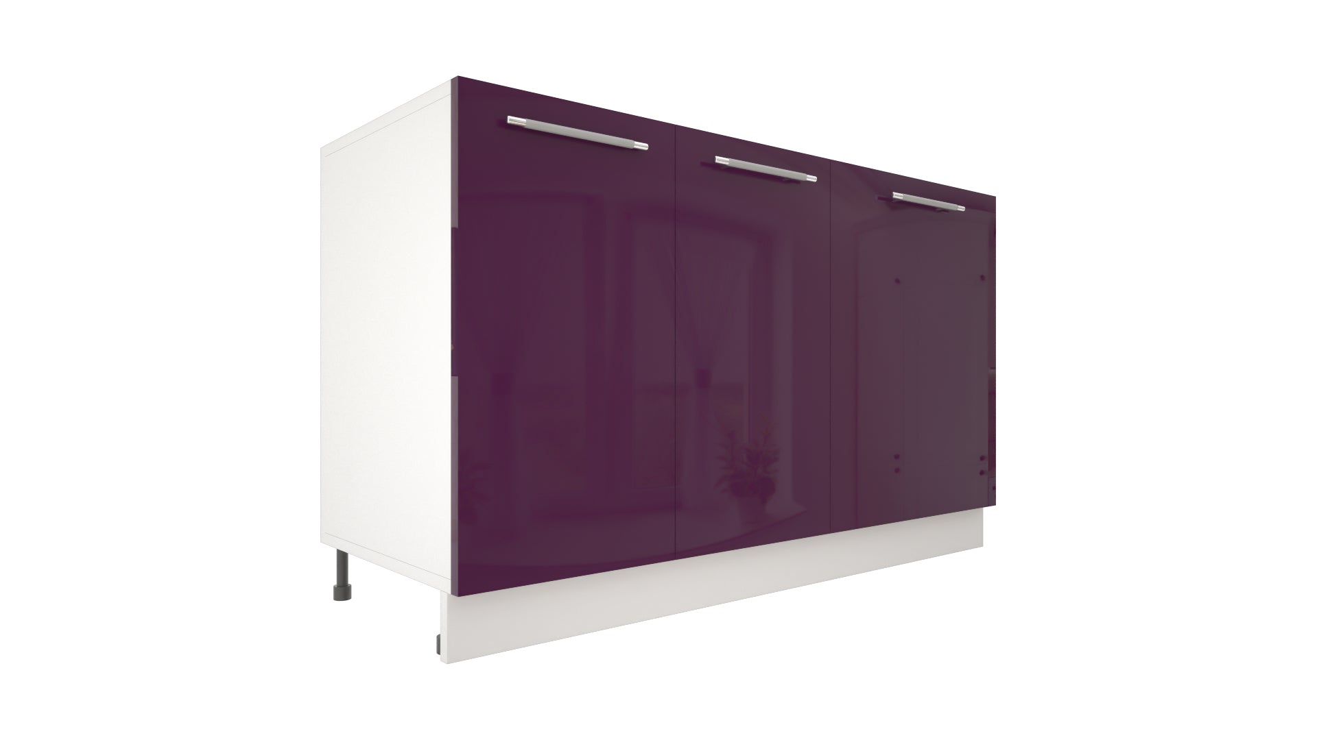 Ilot Central de Cuisine Solo 140 aubergine laquée