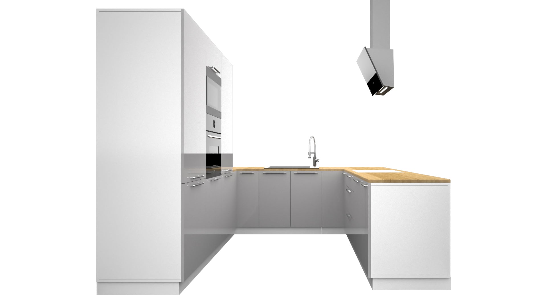 Cuisine complète U-Deluxe grise laquée