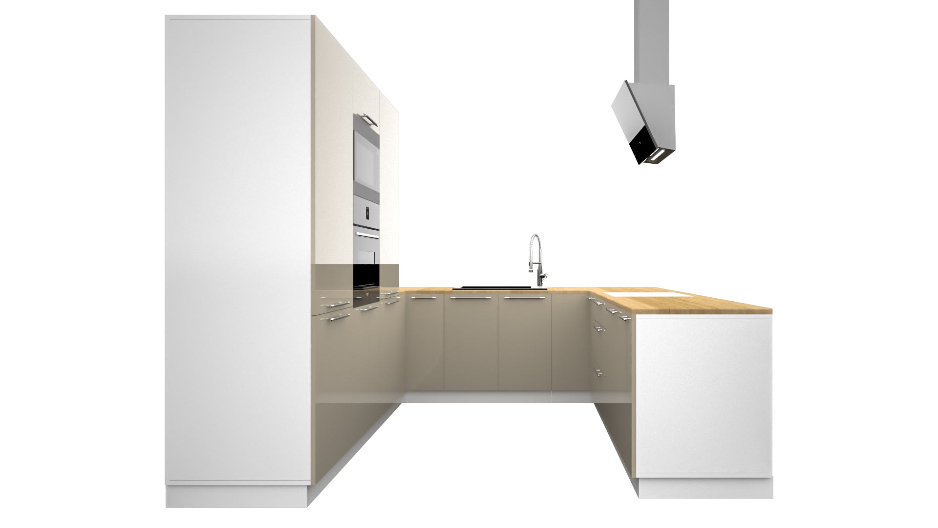 Cuisine complète U-Deluxe beige laquée