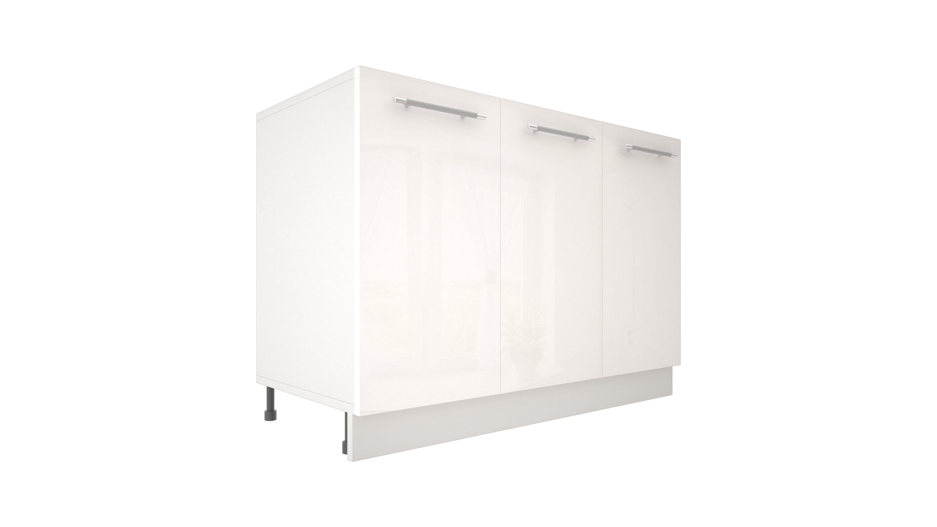 Ilot Central de Cuisine Solo 120 blanc laquée