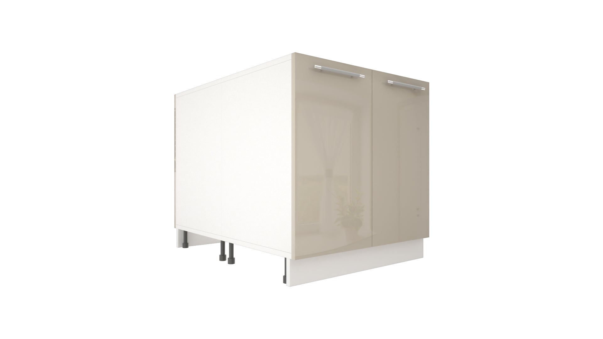 Ilot Central de Cuisine Duo 80 beige laquée