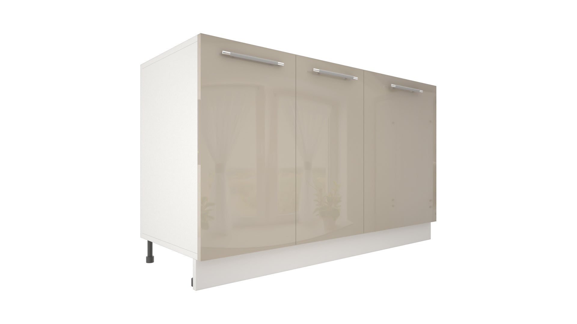 Ilot Central de Cuisine Solo 140 beige laquée