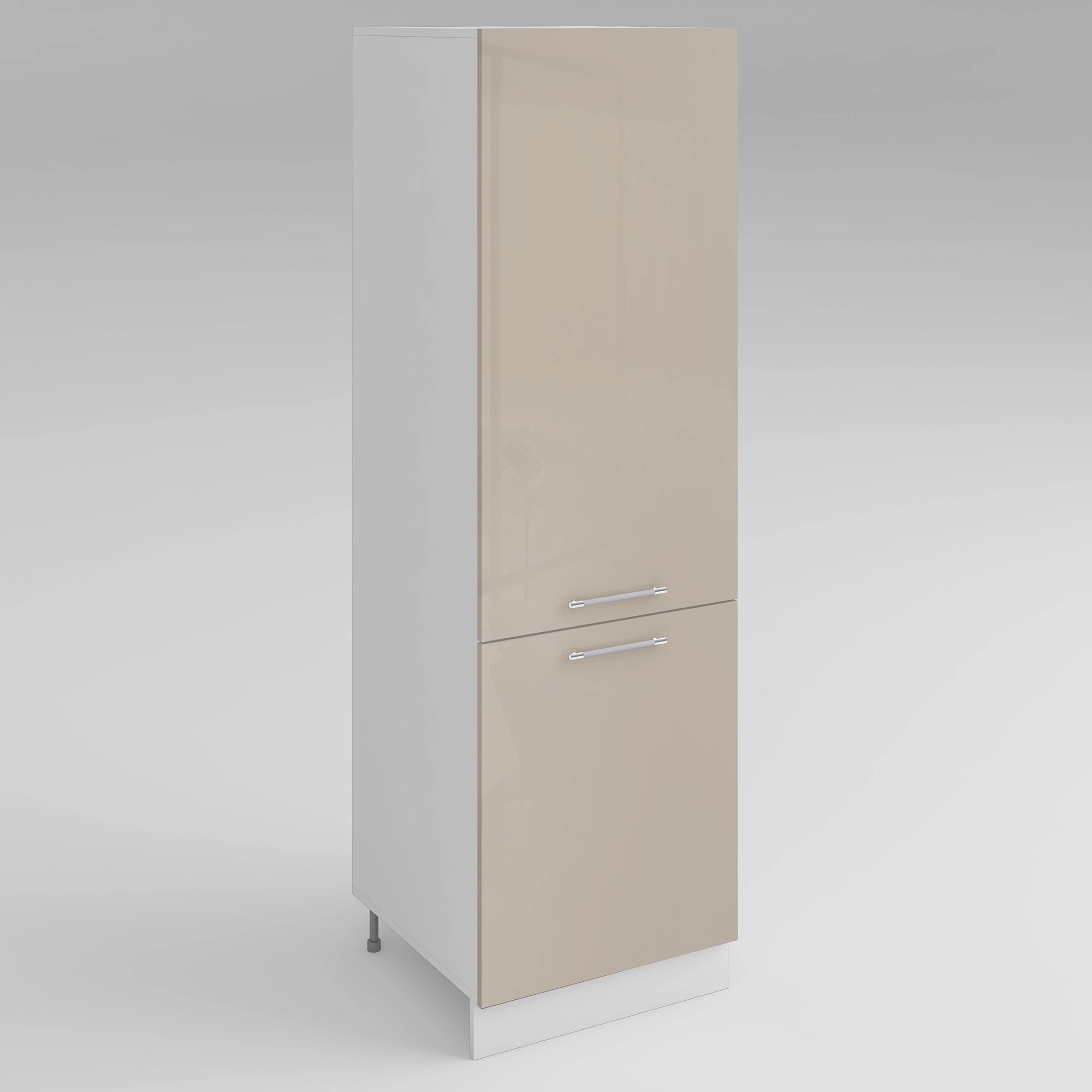 Meuble de cuisine colonne de frigo taupe laqué 2 portes L 60 x H