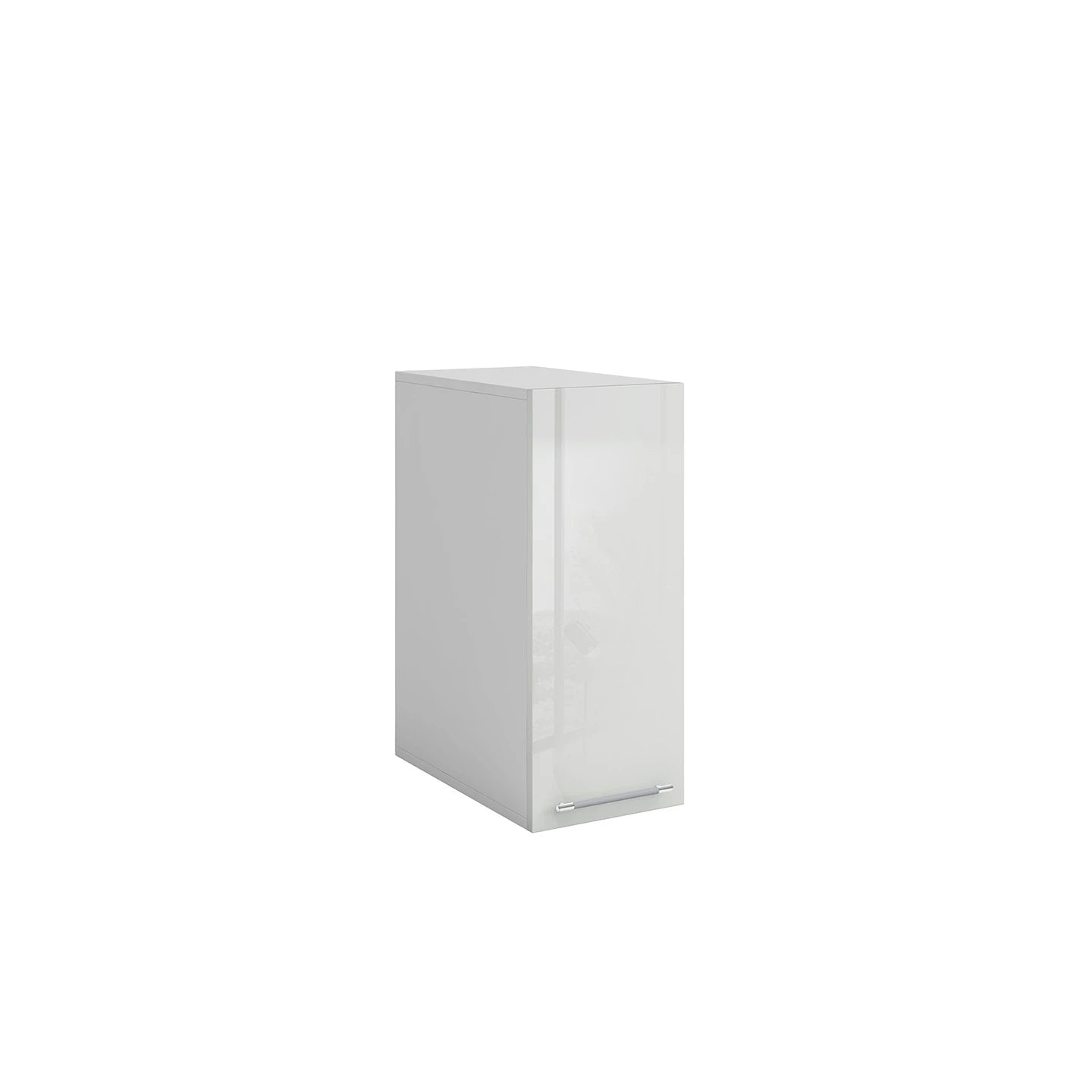 Meuble de cuisine haut blanc laqué 1 porte 2 étagères L 30 x H 72 cm