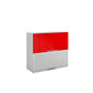 Meuble de cuisine haut vitré rouge laqué 2 portes 1 étagère L 80 x H 72 cm