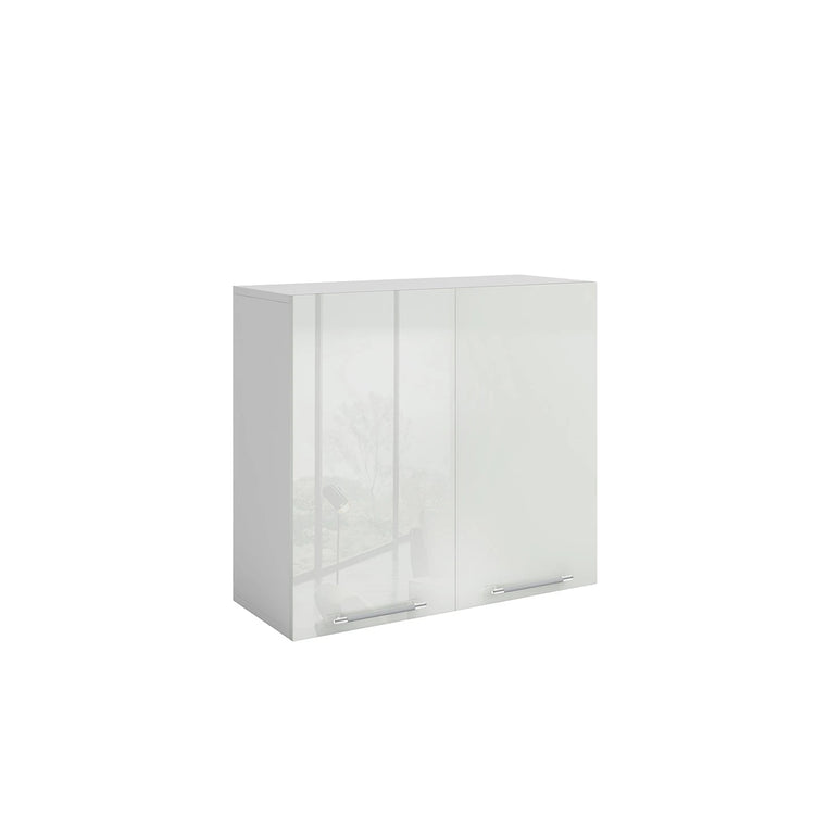 Meuble de cuisine haut 2 portes 3 étagères L 80 x H 72 cm