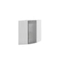 Meuble de cuisine haut d'angle gris laqué 1 porte 2 étagères L 60 x 60 x H 72 cm