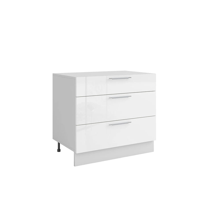 Meuble de cuisine casserolier 3 tiroirs L 80 x H 72 cm