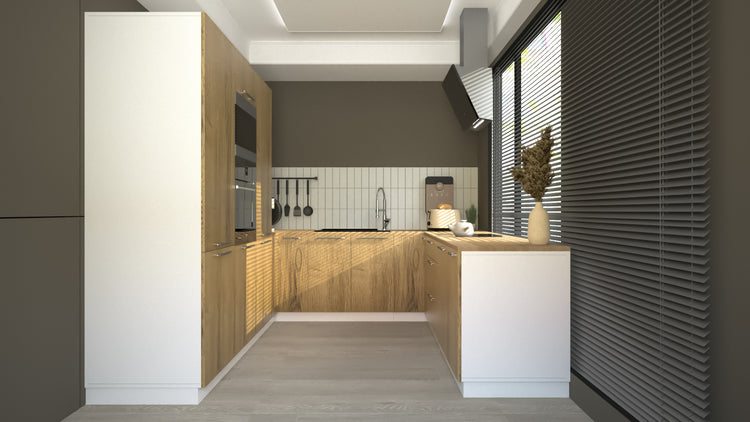 Cuisine complète couleur bois clair à prix d'usine