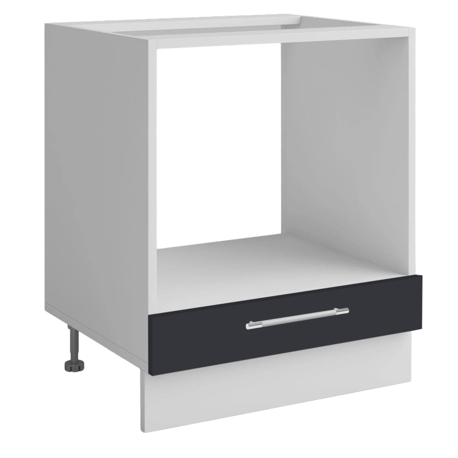 Meuble bas cuisine pour four encastrable + tiroir gris anthracite L 60 x H 72 cm ( Partie haut non couvert )