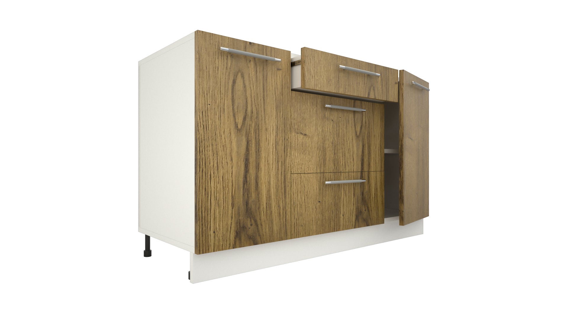 Ilot Central de Cuisine Solo 140 Tiroirs bois clair