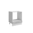 Meuble bas cuisine pour four encastrable + tiroir gris laqué L 60 x H 72 cm ( Partie haut non couvert )