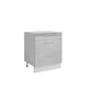 Meuble de cuisine casserolier 3 tiroirs gris laqué L 60 x H 72 cm ( Partie haut non couvert )