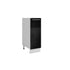 Meuble bas de cuisine panier coulissant Inox noir laqué 1 porte L 30 x H 72 cm