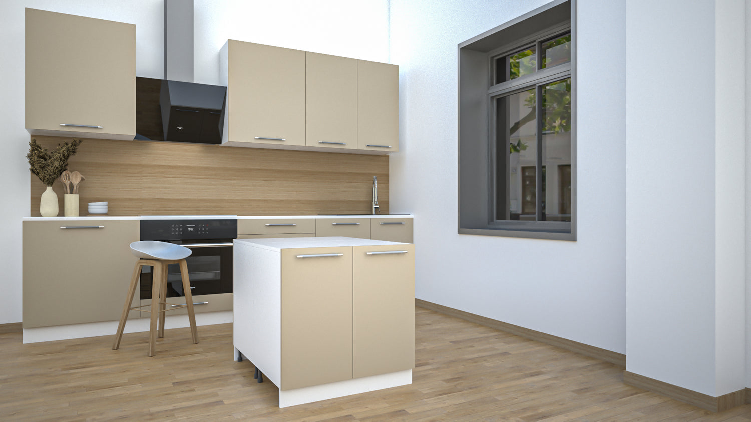 Ilot Central de Cuisine Duo 80 sable mat