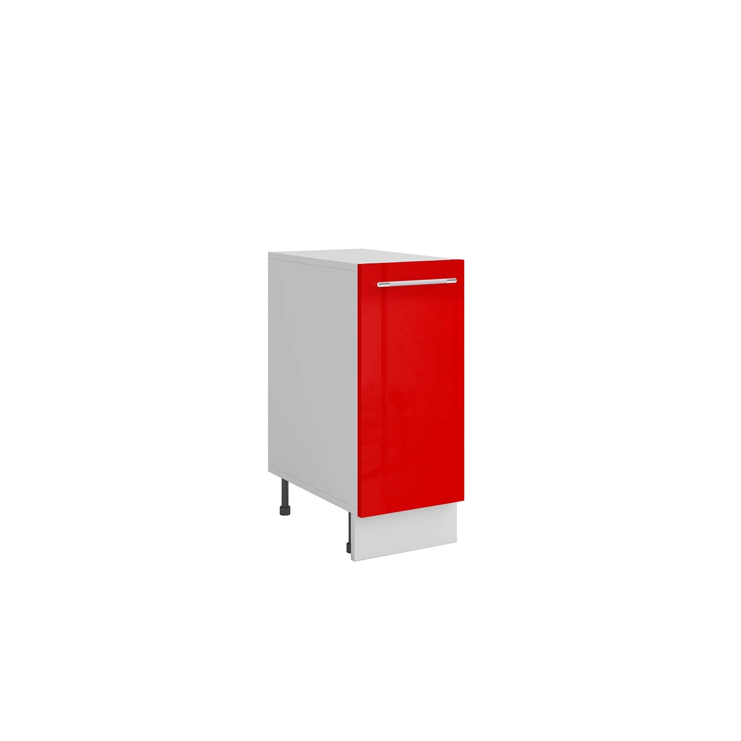 Meuble bas de cuisine rouge laqué 1 porte L 30 x H 72 cm
