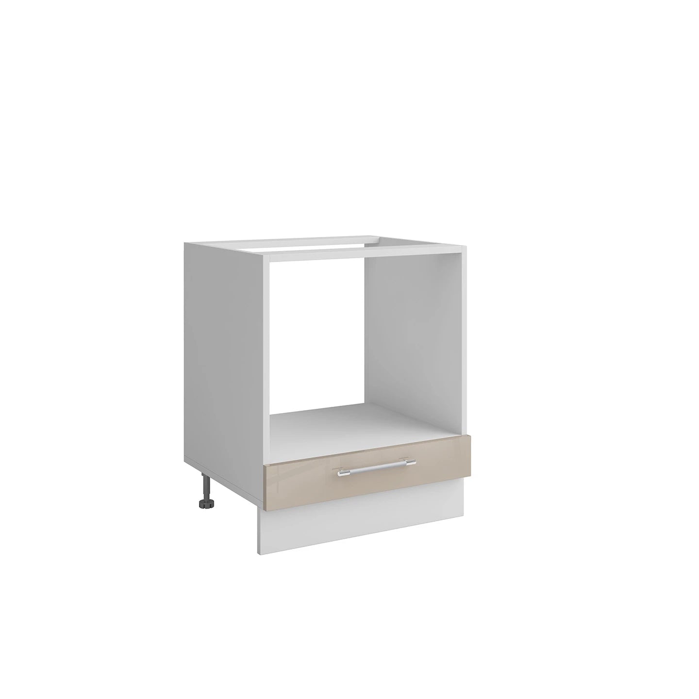 Meuble bas cuisine pour four encastrable + tiroir taupe laqué L 60 x H 72 cm ( Partie haut non couvert )