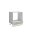 Meuble bas cuisine pour four encastrable + tiroir taupe laqué L 60 x H 72 cm ( Partie haut non couvert )
