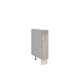 Meuble bas de cuisine taupe laqué 1 porte panier coulissant Inox L 15 x H 72 cm ( Partie haut non couvert )