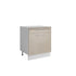 Bas L60xH72 taupe laqué - 1 porte 1 tiroir coulissant  ( Partie haut non couvert )