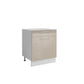 Bas L60xH72 taupe laqué - 1 porte 1 tiroir coulissant  ( Partie haut non couvert )