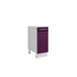 Meuble de cuisine bas aubergine laqué 1 porte 1 étagère L 30 x H 72 cm
