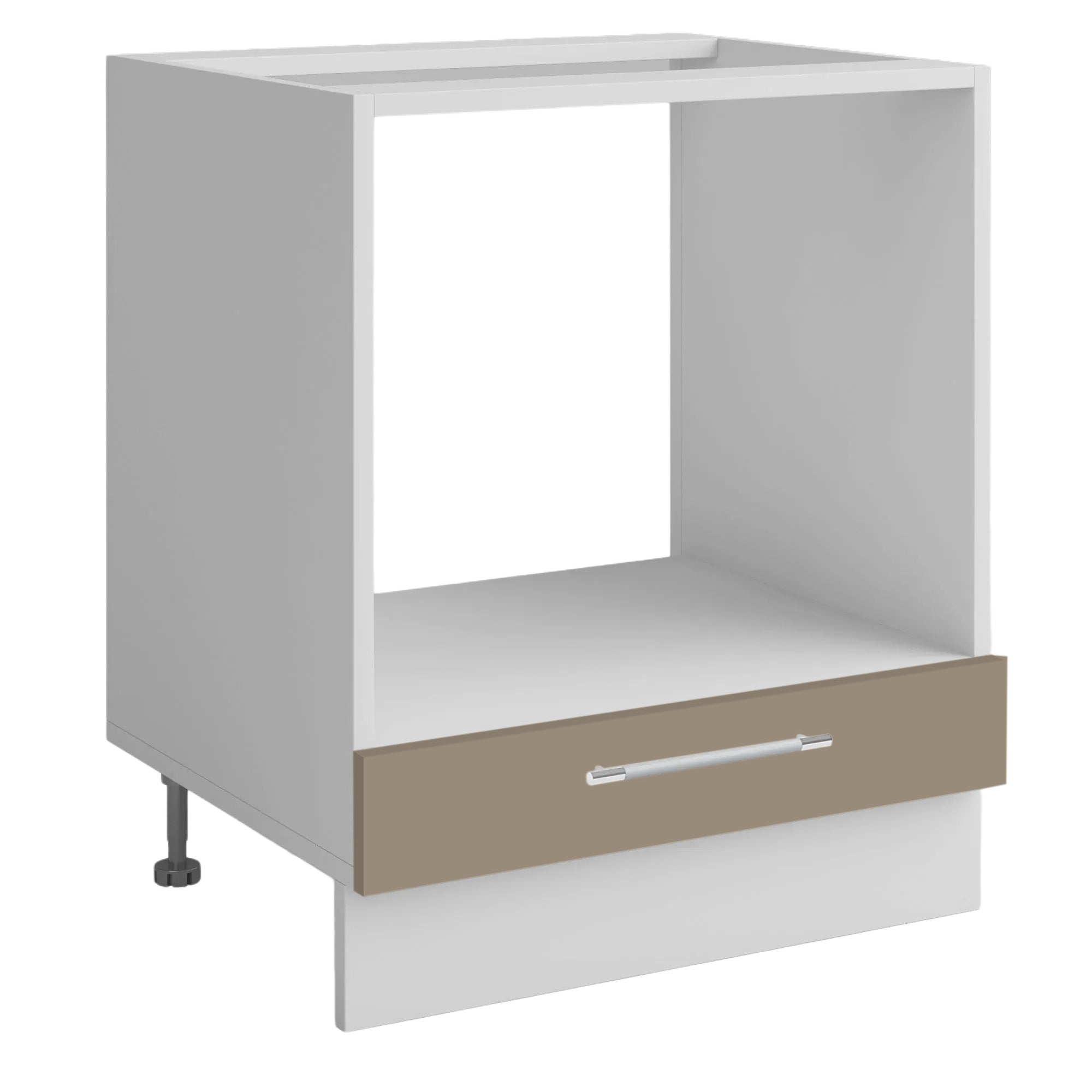 Meuble bas cuisine pour four encastrable + tiroir sable mat L 60 x H 72 cm ( Partie haut non couvert )
