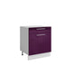 Bas L60xH72 aubergine laqué - 1 porte 1 tiroir coulissant  ( Partie haut non couvert )