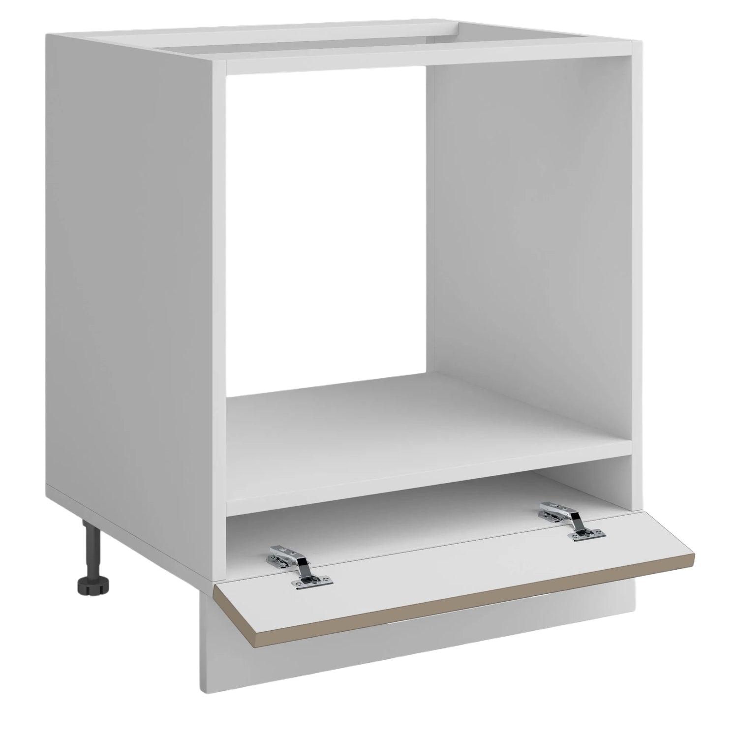 Meuble bas cuisine pour four encastrable + tiroir sable mat L 60 x H 72 cm ( Partie haut non couvert )