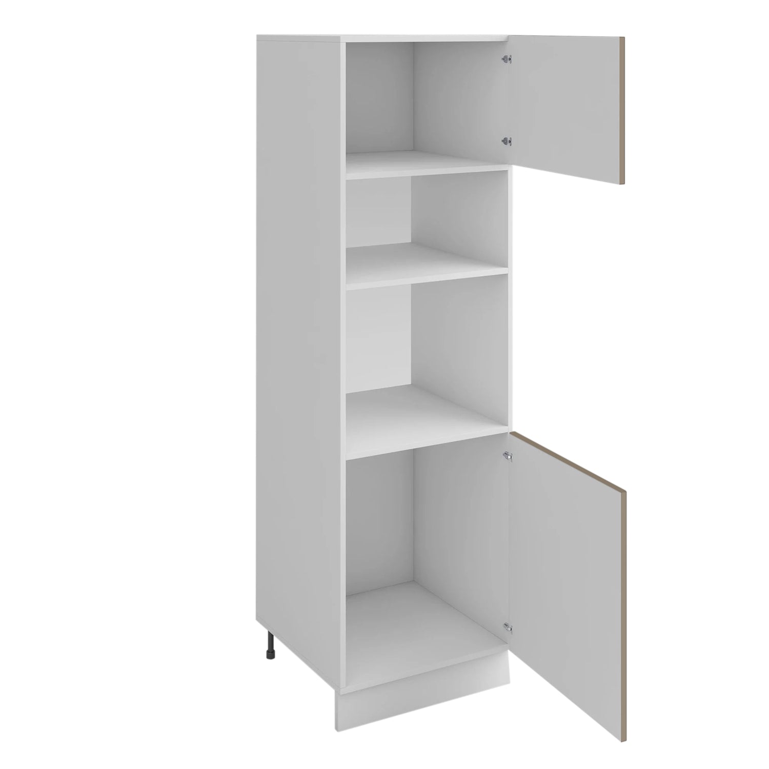 Meuble de cuisine colonne de four - micro-ondes sable mat 2 portes L 60 x H 200 cm