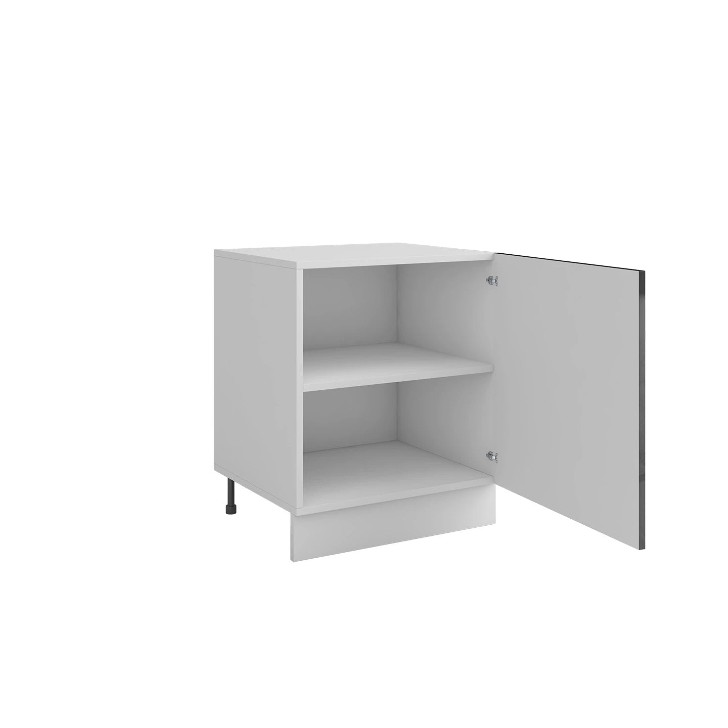 Meuble de cuisine sous évier taupe laqué 1 porte L 60 x H 72 cm ( Partie haut non couvert )