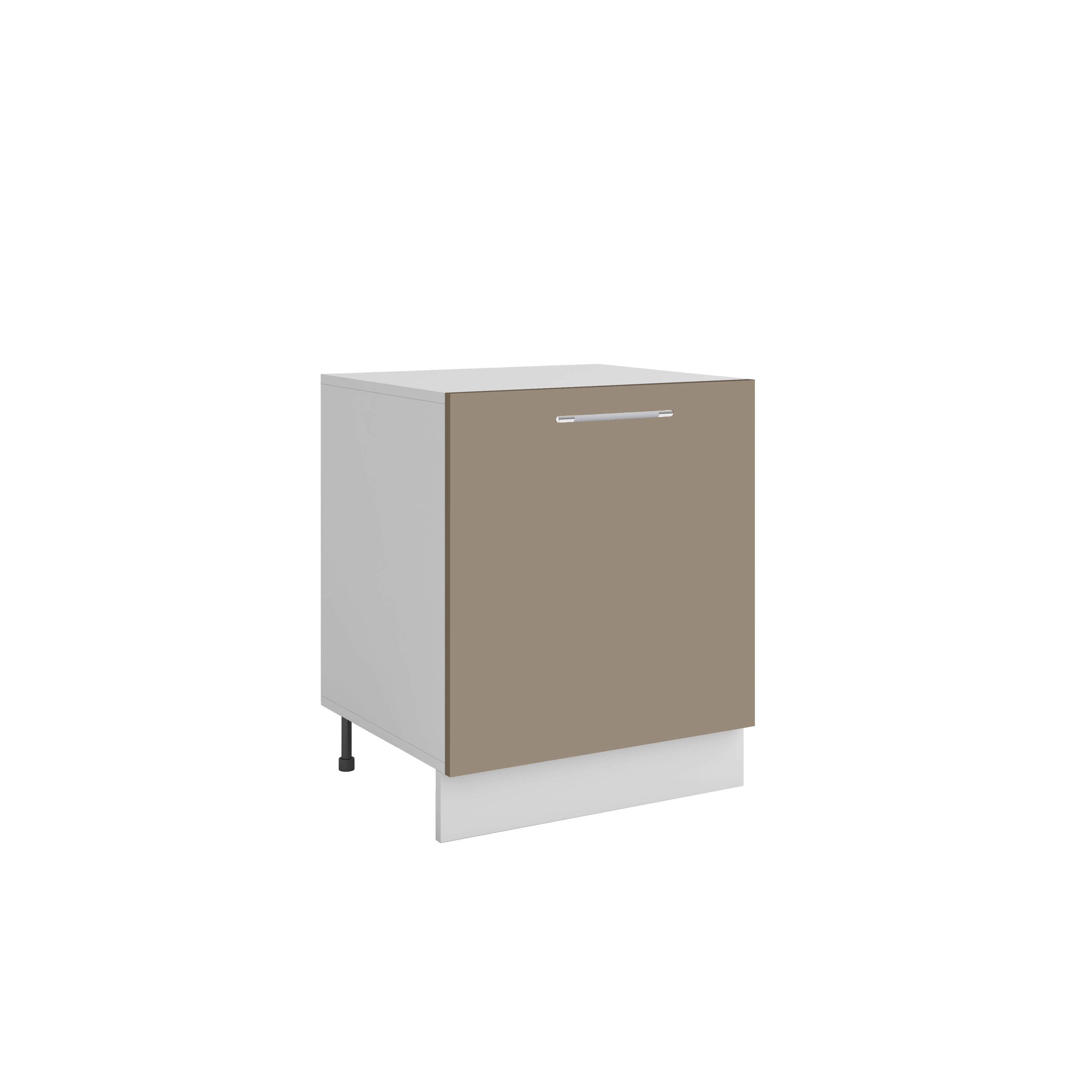 Meuble de cuisine sous évier sable mat 1 porte L 60 x H 72 cm