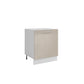 Meuble de cuisine sous évier taupe laqué 1 porte L 60 x H 72 cm ( Partie haut non couvert )