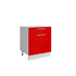 Bas L60xH72 rouge laqué - 1 porte 1 tiroir coulissant  ( Partie haut non couvert )