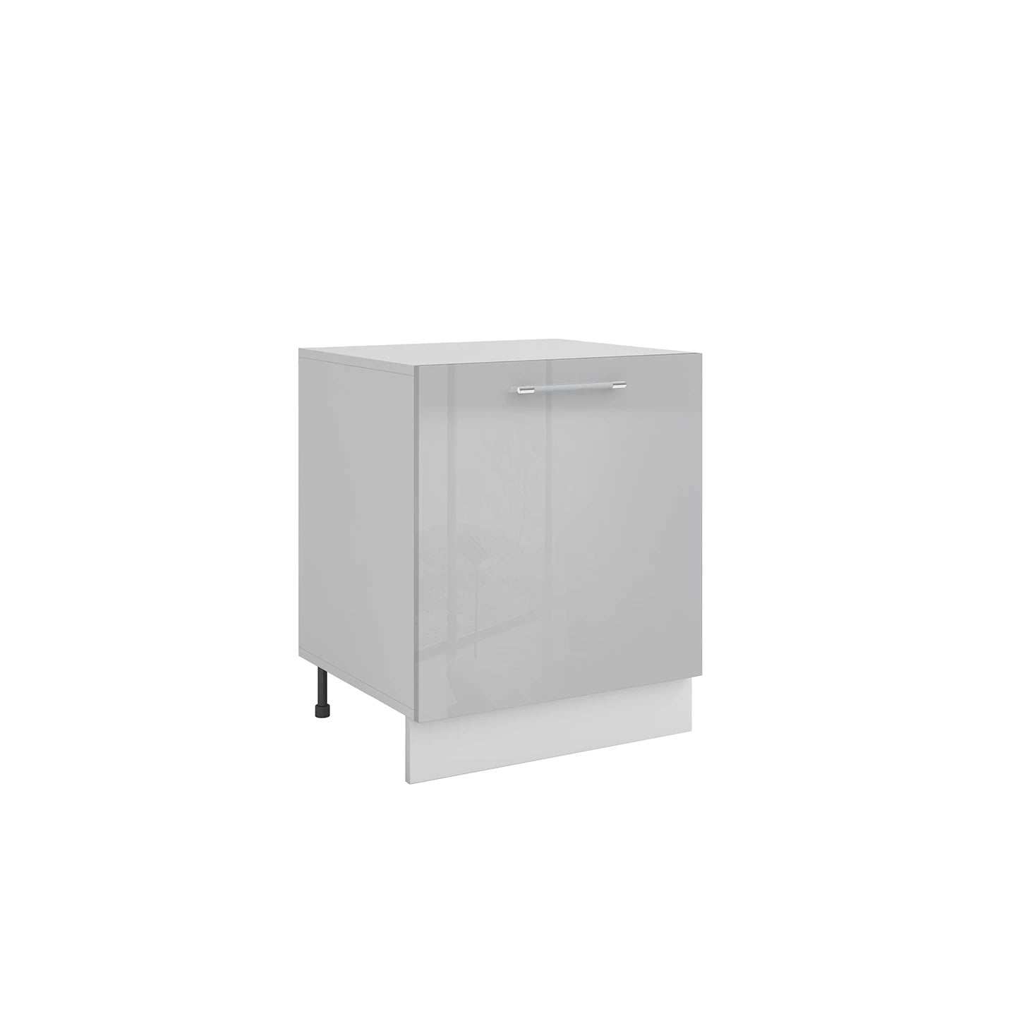 Meuble de cuisine sous évier gris laqué 1 porte L 60 x H 72 cm ( Partie haut non couvert )