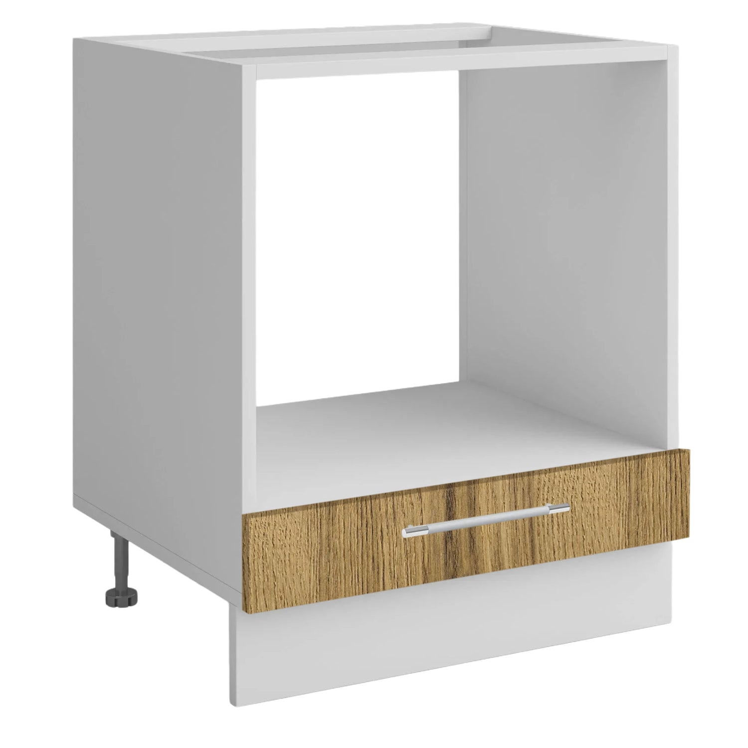 Meuble bas cuisine pour four encastrable + tiroir bois clair L 60 x H 72 cm ( Partie haut non couvert )