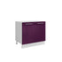 Meuble de cuisine bas aubergine laqué 2 portes 1 étagère L 80 x H 72 cm