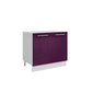Meuble de cuisine bas aubergine laqué 2 portes 1 étagère L 80 x H 72 cm
